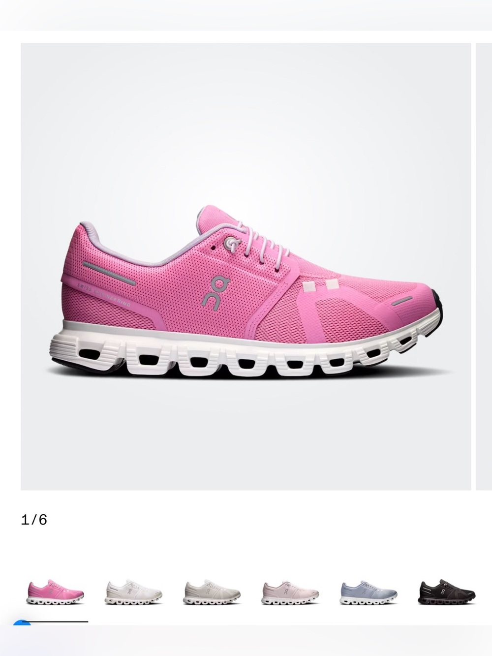 On Cloud 6 Women's Running Shoes Raspberry White Sz 8